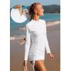 Ewedoos Rash Guard for Women UPF 50+ Sun Protection Clothing Swim Shirts for Woman SPF Shirts Long Sleeve UV Sun Shirts(White)