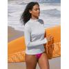 Ewedoos Rash Guard for Women UPF50+ UV Sun Protection Clothing SPF Shirts Long Sleeve Swim Shirts for Woman with Pockets(Gray)