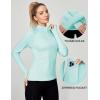 Ewedoos Rash Guard for Women UPF50+ UV Sun Protection Clothing SPF Shirts Long Sleeve Swim Shirts for Woman with Pockets(Light Green)
