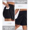Ewedoos Skorts Skirts for Women High Waist Golf Skirt with Pockets Side Slit Tennis Skirt Golf Skorts Athletic Skirts(Black)