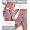 Ewedoos Skorts Skirts for Women High Waist Golf Skirt with Pockets Side Slit Tennis Skirt Golf Skorts Athletic Skirts(Mauve)