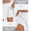 Ewedoos Skorts Skirts for Women High Waist Golf Skirt with Pockets Side Slit Tennis Skirt Golf Skorts Athletic Skirts(White)
