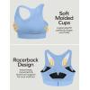 Ewedoos Sports Bras for Women High Support High Impact Sports Bras for Women Large Bust Push up Racerback Workout Running Bra(Aqua Blue)