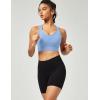 Ewedoos Sports Bras for Women High Support High Impact Sports Bras for Women Large Bust Push up Racerback Workout Running Bra(Aqua Blue)