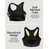 Ewedoos Sports Bras for Women High Support High Impact Sports Bras for Women Large Bust Push up Racerback Workout Running Bra(Black)