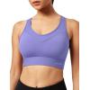 Ewedoos Sports Bras for Women High Support High Impact Sports Bras for Women Large Bust Push up Racerback Workout Running Bra(Lavender)