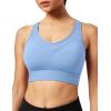 Ewedoos Sports Bras for Women High Support High Impact Sports Bras for Women Large Bust Push up Racerback Workout Running Bra(Light Blue)