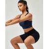 Ewedoos Sports Bras for Women High Support High Impact Sports Bras for Women Large Bust Push up Racerback Workout Running Bra(New Blue)