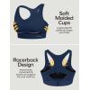 Ewedoos Sports Bras for Women High Support High Impact Sports Bras for Women Large Bust Push up Racerback Workout Running Bra(New Blue)