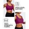 Ewedoos Sports Bras for Women High Support Racerback High Impact Padded Sports Bra Large Bust for Workout Running Yoga(Fuchsia)