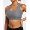 Ewedoos Sports Bras for Women High Support Racerback High Impact Padded Sports Bra Large Bust for Workout Running Yoga(Grey)