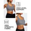 Ewedoos Sports Bras for Women High Support Racerback High Impact Padded Sports Bra Large Bust for Workout Running Yoga(Grey)