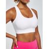 Ewedoos Sports Bras for Women High Support Racerback High Impact Padded Sports Bra Large Bust for Workout Running Yoga(White)