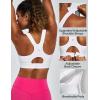 Ewedoos Sports Bras for Women High Support Racerback High Impact Padded Sports Bra Large Bust for Workout Running Yoga(White)
