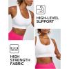 Ewedoos Sports Bras for Women High Support Racerback High Impact Padded Sports Bra Large Bust for Workout Running Yoga(White)