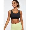 Ewedoos Sports Bras for Women Strappy Padded Sports Bras Buttery Soft Medium Support Workout Yoga Bra Criss Cross Back(Black)