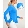 Ewedoos Sun Shirts UPF 50+ Long Sleeve Workout Tops for Women Lightweight Quick Dry Sun Protection Clothing Hiking(Ocean Blue)