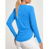 Ewedoos Sun Shirts UPF 50+ Long Sleeve Workout Tops for Women Lightweight Quick Dry Sun Protection Clothing Hiking(Ocean Blue)