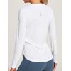 Ewedoos Sun Shirts UPF 50+ Long Sleeve Workout Tops for Women Lightweight Quick Dry Sun Protection Clothing Hiking(White)