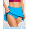 Ewedoos Swim Skirt Tummy Control Swim Skirt Bottoms for Women with Pockets Bathing Suit Swimsuit Tankini Swimming Skort(Bright Blue)