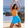 Ewedoos Swim Skirt Tummy Control Swim Skirt Bottoms for Women with Pockets Bathing Suit Swimsuit Tankini Swimming Skort(Bright Blue)