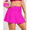 Ewedoos Swim Skirt Tummy Control Swim Skirt Bottoms for Women with Pockets Bathing Suit Swimsuit Tankini Swimming Skort(Pink)