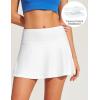 Ewedoos Swim Skirt Tummy Control Swim Skirt Bottoms for Women with Pockets Bathing Suit Swimsuit Tankini Swimming Skort(White)