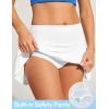 Ewedoos Swim Skirt Tummy Control Swim Skirt Bottoms for Women with Pockets Bathing Suit Swimsuit Tankini Swimming Skort(White)