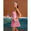 Ewedoos Tennis Dress Womens Athletic Dress Built in Shorts & Bra Adjustable Straps Workout Exercise Golf Summer Dress(Pink)