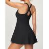 Ewedoos Tennis Dress with Shorts Underneath Athletic Dress for Women Active Workout Golf Dresses Easy Peasy(Black)