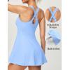 Ewedoos Tennis Dress with Shorts Underneath Athletic Dress for Women Active Workout Golf Dresses Easy Peasy(Breezy Blue)