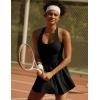 Ewedoos Tennis Dresses for Women with Shorts Underneath Easy Peezy Athletic Dress Workout Square Neck Golf Active Dress(Black)