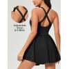 Ewedoos Tennis Dresses for Women with Shorts Underneath Easy Peezy Athletic Dress Workout Square Neck Golf Active Dress(Black)