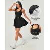 Ewedoos Tennis Dresses for Women with Shorts Underneath Easy Peezy Athletic Dress Workout Square Neck Golf Active Dress(Black)