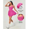 Ewedoos Tennis Dresses for Women with Shorts Underneath Easy Peezy Athletic Dress Workout Square Neck Golf Active Dress(Hot Pink)