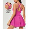 Ewedoos Tennis Dresses for Women with Shorts Underneath Easy Peezy Athletic Dress Workout Square Neck Golf Active Dress(Hot Pink)