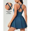 Ewedoos Tennis Dresses for Women with Shorts Underneath Easy Peezy Athletic Dress Workout Square Neck Golf Active Dress(Indigo)
