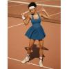 Ewedoos Tennis Dresses for Women with Shorts Underneath Easy Peezy Athletic Dress Workout Square Neck Golf Active Dress(Indigo)