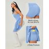 Ewedoos Tennis Dresses for Women with Shorts Underneath Easy Peezy Athletic Dress Workout Square Neck Golf Active Dress(Light Blue)