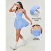 Ewedoos Tennis Dresses for Women with Shorts Underneath Easy Peezy Athletic Dress Workout Square Neck Golf Active Dress(Light Blue)