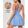 Ewedoos Tennis Dresses for Women with Shorts Underneath Easy Peezy Athletic Dress Workout Square Neck Golf Active Dress(Light Blue)