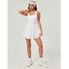 Ewedoos Tennis Dresses for Women with Shorts Underneath Easy Peezy Athletic Dress Workout Square Neck Golf Active Dress(White)