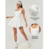 Ewedoos Tennis Dresses for Women with Shorts Underneath Easy Peezy Athletic Dress Workout Square Neck Golf Active Dress(White)