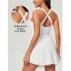 Ewedoos Tennis Dresses for Women with Shorts Underneath Easy Peezy Athletic Dress Workout Square Neck Golf Active Dress(White)