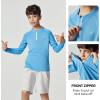 Ewedoos UPF50+ Boys Swim Shirt Rash Guard Long Sleeve Quick Dry Sun Shirts Kids Boys Fishing Shirt for Summer Outdoor(Sky Blue)
