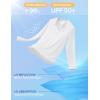 Ewedoos UPF50+ Boys Swim Shirt Rash Guard Long Sleeve Quick Dry Sun Shirts Kids Boys Fishing Shirt for Summer Outdoor(White)