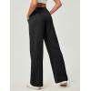 Ewedoos Wide Leg Pants Woman Stretchy Work Dress Pants Women Pull on Business Casual Slacks Trousers Fall Outfits 26″/28″(26” Petite Black)