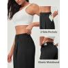 Ewedoos Wide Leg Pants Woman Stretchy Work Dress Pants Women Pull on Business Casual Slacks Trousers Fall Outfits 26″/28″(26” Petite Black)