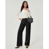 Ewedoos Wide Leg Pants Woman Stretchy Work Dress Pants Women Pull on Business Casual Slacks Trousers Fall Outfits 26″/28″(Black- 26” Petite)
