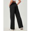 Ewedoos Wide Leg Pants Woman Stretchy Work Dress Pants Women Pull on Business Casual Slacks Trousers Fall Outfits 26″/28″(Black- 28” Regular)